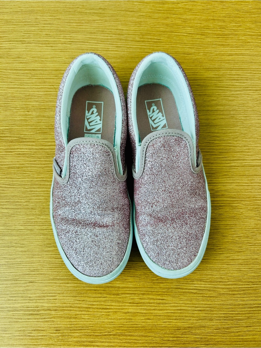 Vans Glitter Rose Gold Little Kids Classic Slip-On Shoe